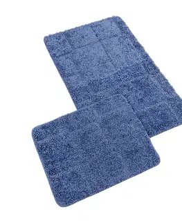Bellatex Sada Koupelnových předložka bez výkroje  BANYSILVER modrá, 60 x 100, 60 x 50 cm