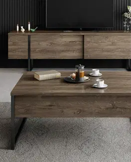 Konferenční stolek Luxe Walnut and Black