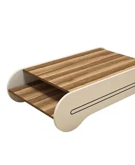Konferenční stolek Cool - Walnut, Cream