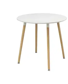 Jídelní stůl průměr 80 ONE bílý
