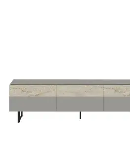 TV stolek Sign - Grey, Travertine