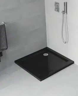 MEXEN Flat Sprchová vanička čtvercová slim 100 x 100, černá 40701010