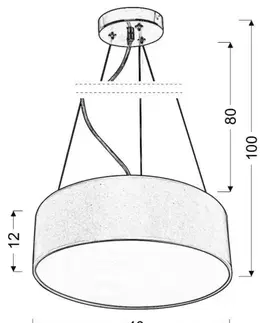 Kulatá krémová závěsná lampa 40cm nastavitelná 3x40W Kyoto