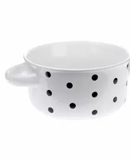Keramická miska s puntíky 560 ml, bílá