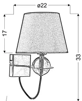 Nástěnná lampa 1X40W E14 hnědá TESORO