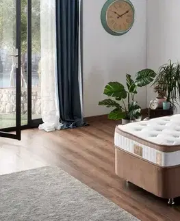 Single Mattress, Base & Headboard Latte - Light Brown (120 x 200)
