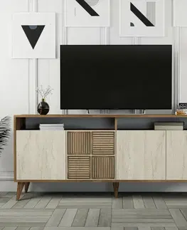 Skříňka Milan 2 Walnut and Travertine
