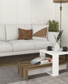 Konferenční stolek Chain - White, Walnut
