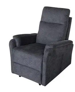 Estila Moderní designové kino křeslo Phoenix s šedým textilním potahem s melírovaným efektem a funkcí polohování 75 cm
