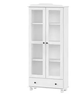 Vitrína 8050BK bílý lak, kovové úchytky