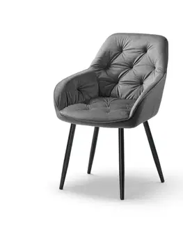 Jídelní židle BUTTON LOUNGE šedá, 2 ks