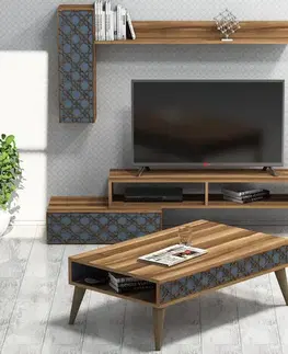 Living Room Furniture Set Planet - Walnut, Chalcedony