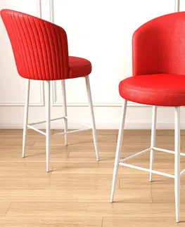 Sada barových židlí Uras Red and White, 2 ks, 2 ks