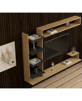 Televizní stěna Noble Sapphire Oak and Anthracite