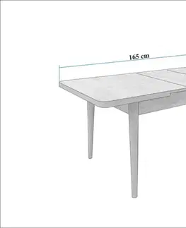 Jídelní set s rozkládacím stolem a židlemi (6 kusů) Vina - Atlantic Pine, Anthracite