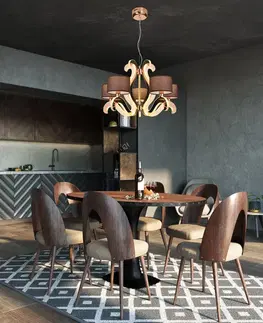 Lustr 5xE14 + LED 43W měděný Ambrosia