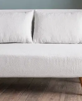 Dvoumístná rozkládací pohovka Folde 2-Seater - Teddy Fabric - White
