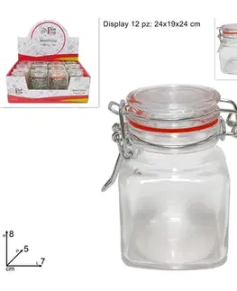 PROHOME - Dóza sklo 7x5x8cm 100ml klip různé barvy