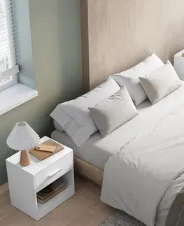 Sada nočních stolků E1081 WT, bílá, 2 ks