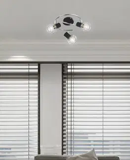 Spirálová stropní lampa 3X40W E14 černá/chrom OSLO