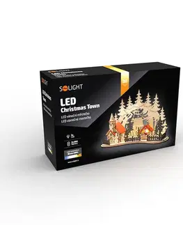 Solight LED vánoční městečko s kostelem, 30x19cm, 2x AAA