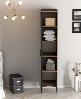 Šatní skříň Kumsal R - Walnut, Anthracite