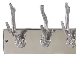 Estila Luxusní designový nástěnný věšák Jelen 50cm stříbrný