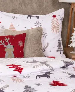 4Home Povlečení Cute reindeer mikroflanel, 140 x 220 cm, 70 x 90 cm