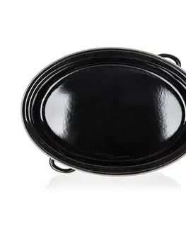 Banquet 2dílný oválný smaltovaný pekáč CULINARIA Black, 38 cm