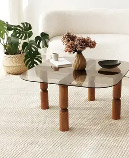 Konferenční stolek Kei - Walnut, Bronze