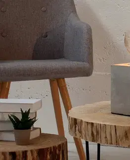 Estila Designová industriální stolní lampa Cement se čtvercovou betonovou základnou v šedé barvě 12 cm