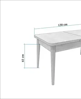 Set s rozkládacím stolem, židlemi a konzolou (6 kusů) Vina 01 0701 - Walnut, Grey