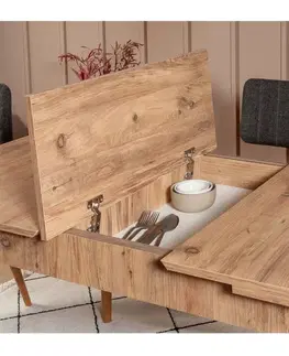 Jídelní set s rozkládacím stolem a židlemi (4 kusy) Vina 1053 - Anthracite, Atlantic