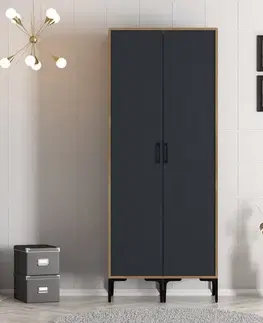 Šatní skříň Kumsal SS - Walnut, Anthracite