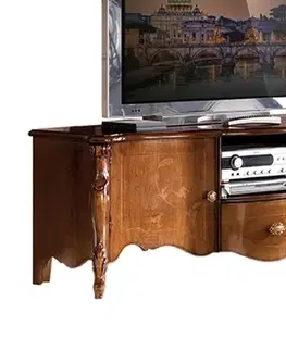 Estila Masivní klasický TV stolek Pasiones s dvířky, šuplíkem a poličkou 153cm