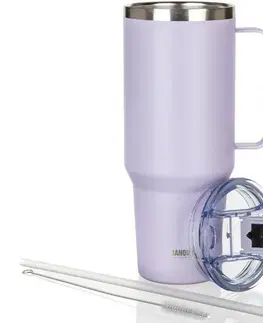 Banquet Termohrnek nerezový s uchem Twain 1200 ml, lila