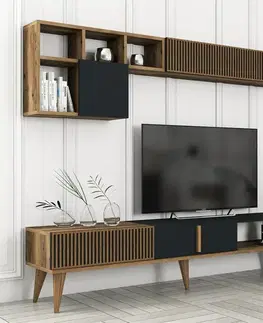 Televizní stěna Milen Walnut and Anthracite