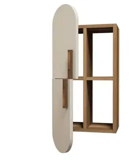 Nástěnná police Rose - Walnut, Cream