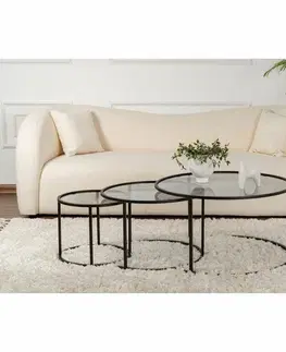 Sada konferenčních stolků Aurum Black and Grey 80 cm, 3 ks