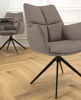 Otočné jídelní křeslo GYES kůže Dekorhome