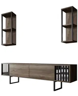 TV stěna / Sestava pod TV Chrome Line - Walnut, Black