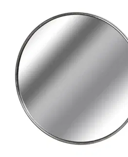 Estila Moderní glamour nástěnné kulaté zrcadlo Largo s tenkým zaobleným stříbrným rámem z kovu 125 cm