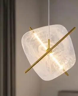 RELAX lampa wiszaca kwadrat brązowy 15W LED 3000K klosz biały