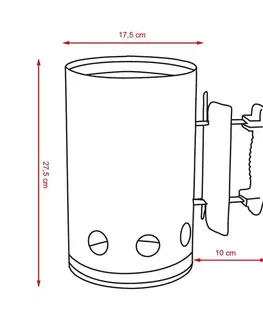 Komínový starter na dřevěné uhlí Vander, 18 cm