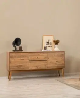 Set s rozkládacím stolem, židlemi a konzolou (6 kusů) Vina 01 0900 - Atlantic Pine, Stone