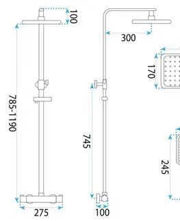 REA Sprchový set s baterií 150mm Tom chrom z termostatem REA-P7100