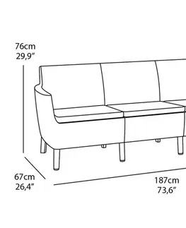 KETER Pohovka SALOMON 3 seater sofa | hnědá