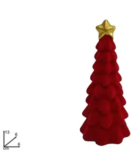 PROHOME - Stromeček 13cm samet červený