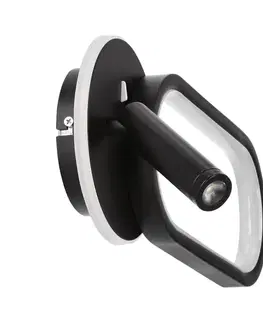 Nástěnná lampa MONET oválná černá 13W LED 3000K, 4000K, 6000K bílé stínidlo