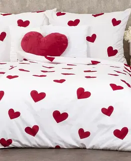 4Home Bavlněné povlečení Red Hearts, 140 x 220 cm, 70 x 90 cm